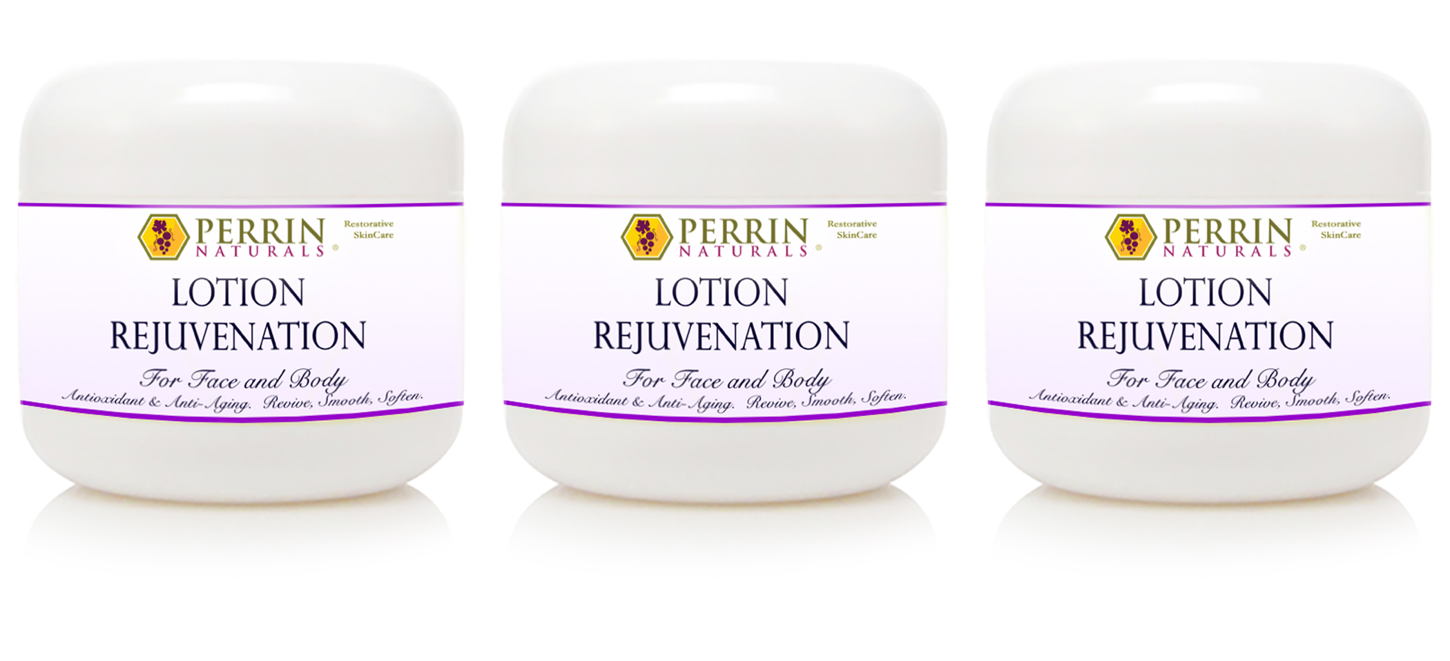Lotion Rejuvenation Jars Three Perrin Naturals Lotion Jars