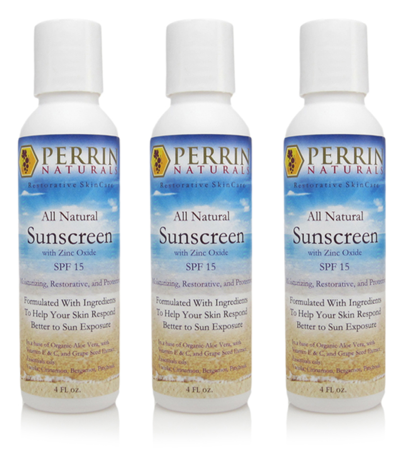 3 pack of natural sun screen perin naturals