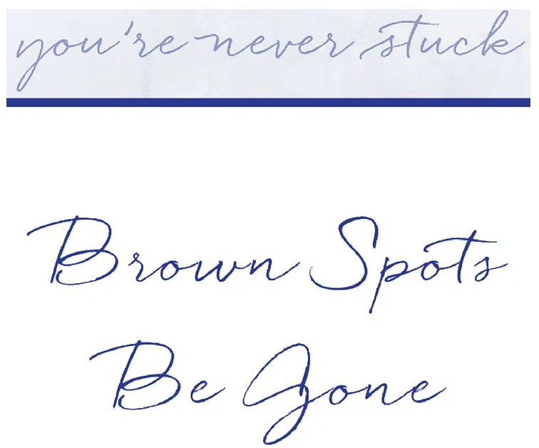 Creme Complete Age Spots Blog- You're Never Stuck. Natural Brown spot corrector.