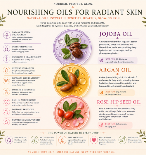Jojoba, Rose Hip, Argan
