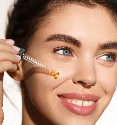 Radiance applied to skin on face