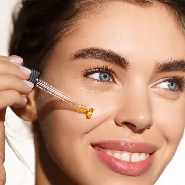 Radiance applied to skin on face